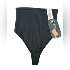 TC Fine Intimates Shapewear No Ride Hi-Waist Thong Size Smalll Black NWT